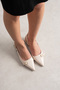 5cm Two Buckle Short Heeled Shoes Patent Leather Beige - 3