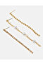 Women Gold 3 Pairs Embellished Earring Set - 2