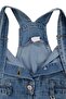 Girl's Buttoned Denim Salopet Jumpsuit - 7