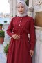 Jacketed, Pocketed, Tie-Waist Gilet Dress Burgundy Hm262785 - 2