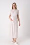 Lace Embroidered Melange Textured Cotton Maternity Nightgown and Dressing Gown Set That Makes Breastfeeding Easy - 4