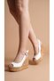 High Wooden Look Sole Skin Buckle Summer Women's Wedge Sole Sandals Shoes - 2