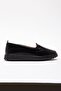 Women's Black Genuine Leather Orthopedic Ballerinas - 4