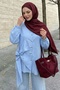 Baby Blue Shirt with Bow - 3