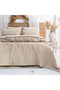 Reversible 100% Cotton Waffle Double Duvet Cover Set - Pillow Buttoned Oeko-Tex Certificates