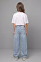 Girl's Floral Embroidered Wide Leg Denim Jeans - 4