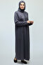 Women's Front Embossed Stone Patterned Crewneck Dress - 2