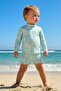 Uv Protected Long Sleeve Baby Boy Swimsuit - Mint Ocean Dream - 4