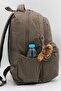 Brown Unisex School Backpack Waterproof Fabric Middle School High School University School Bag 2200 - 5