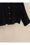 Women's Black Italian Lace Detailed Oversize Linen Shirt Size 38 - 44 - 3