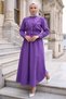 Jacketed Pocketed Tie-Waist Gilet Dress Purple Hm262785