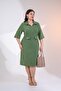 Women's Plus Size Zipper Detailed Dress Khaki