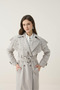 Walking Windproof Cotton Fabric Embroidered Trench Coat
