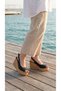 High Wooden Look Sole Skin Buckle Summer Women's Wedge Sole Sandals Shoes - 7