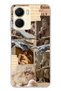 Vivo Y16 Compatible Renaissance Sculpture Collage Patterned Transparent Phone Case