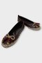 Straw Ribbon Detailed Women's Ballerina Flats Brown - 5