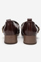 Women's low heel strappy shoes genuine leather zy 4165 brown - 6