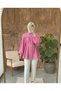 Women's Belted Gold Button Detailed Gathered Long Sleeve Relaxed Fit Hijab Shirt - 2