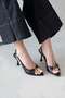 Livia Women's Heeled Wrinkled Leather Sandals Brown