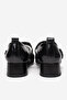 Women's short heeled strap shoes real leather zy 4165 black - 6