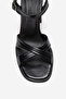 Women's ankle strap high heel sandals genuine leather zy 4173 black - 2