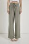 Wide Leg Gabardine Trousers with Tassels - 3