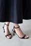 Megy Women's Heeled Patent Leather Sandals Black - 2