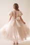 Girl's Rose Tulle Princess Dress with Back Detail and Bow, Birthday Party Graduation Dress, Ages 6-10 - 6