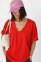 Printed V-Neck Oversized Unisex T-Shirt 1Vq4