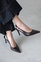 Flora Women's Heeled Wrinkled Leather Shoes Brown - 2