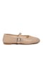 Beige Belted Lightweight Women's Ballerina Shoes K-301 Z - 2