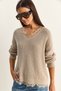 Women's Beige V Y Aka Lace Detailed Knitwear Sweater Tk261018 60286166 - 5