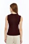 Sleeveless Bicycle Neck Body Suit Burgundy - 5