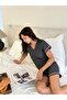 Grey Lace Trim T-Shirt and Shorts Set - 5
