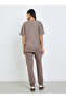 Brown Printed Longline T-Shirt and Cuffed Joggers Co-Ords - 6