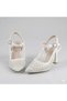 (Öz Maçan) Women's Closed-Toe Thick-Heeled Shoes with Drop Stone Detail
