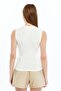 Sleeveless Bicycle Collar Body Suit White - 6