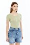 Short Sleeve Bodysuit with Snap Detail Mint Green - 3