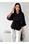 Women's Belted Shirt with Folded Sleeves Detail