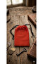Cloth Pouch Without Printing, Orange Cloth Bag with Drawstring, 1 Piece