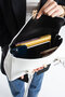 Nçs White Baguette Women's Shoulder Bag with Flap and Lock Closure - 3