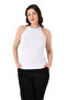 Women's Cotton Ribbed Look Halter Neck Top - 3