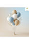 Beige Blue White Gold Confetti Balloon Set 20-Piece Transparent Balloon Party Decoration - 2