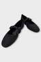 Knitted Detail Round Toe Helmeted Casual Women's Ballerinas Black- Black - 3