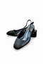 Women's Black Thick Short Heel Open-Back Heeled Shoes - 6