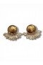 Round Plate Earrings with Beads Charm 6 cm - 2
