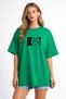 Unisex Oversize Green T-Shirt Beast Lion Printed 100% Cotton Loose Streetwear T-Shirt Women Men - 2