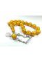 German Silver Tassel Design Mascot Crimped Amber - 3