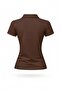 Polo Neck Slim Fit Solid Color Stretch Fabric Cotton Stretchy Short Sleeve T-Shirt/Top Women's Clothing - 4
