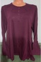 Er Clothing Battal Combed Cotton Blouse Long Sleeve Crew Neck Burgundy - 5